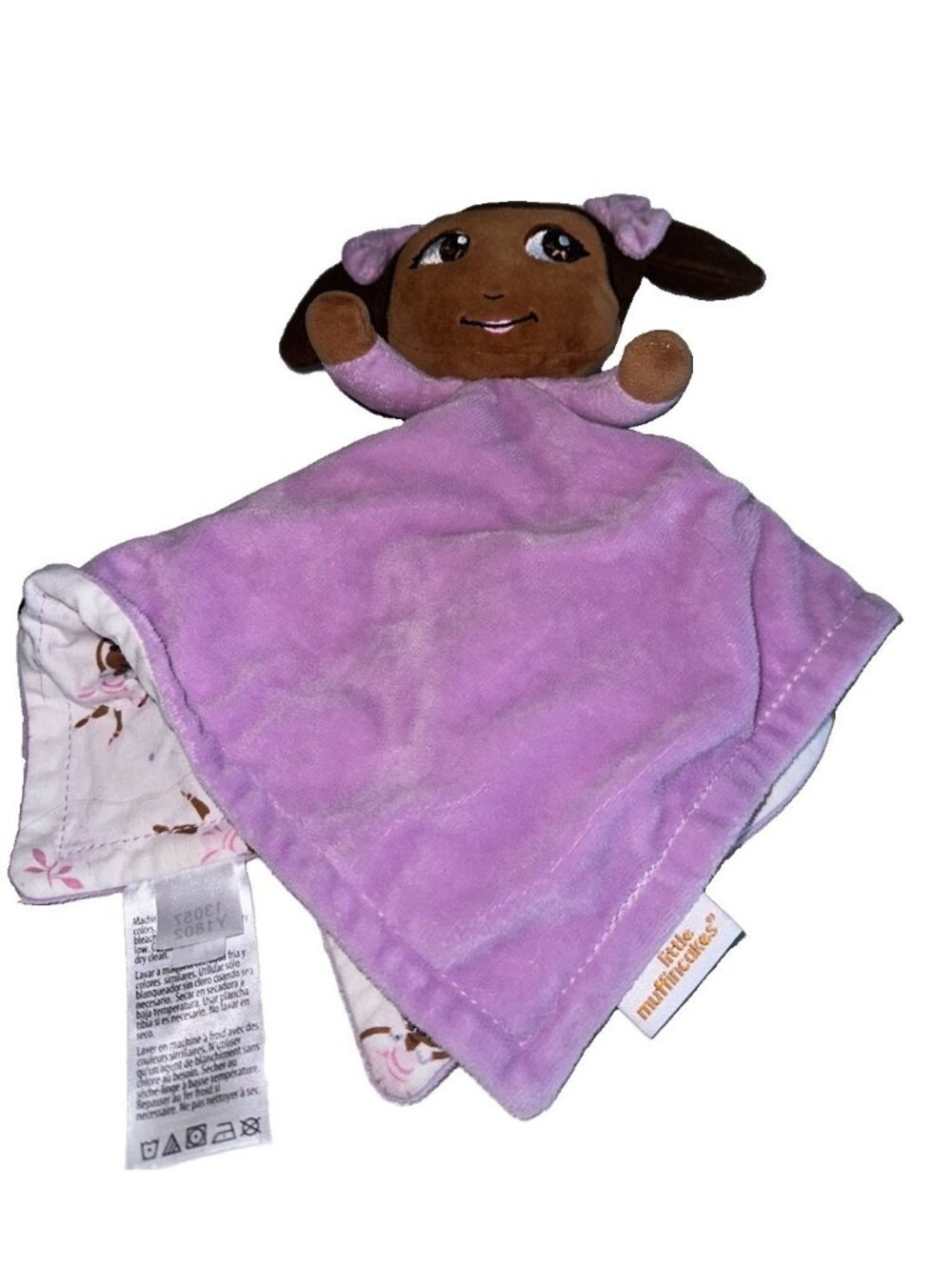 Little Muffincakes Purple Girl Security Blanket Lovey African American